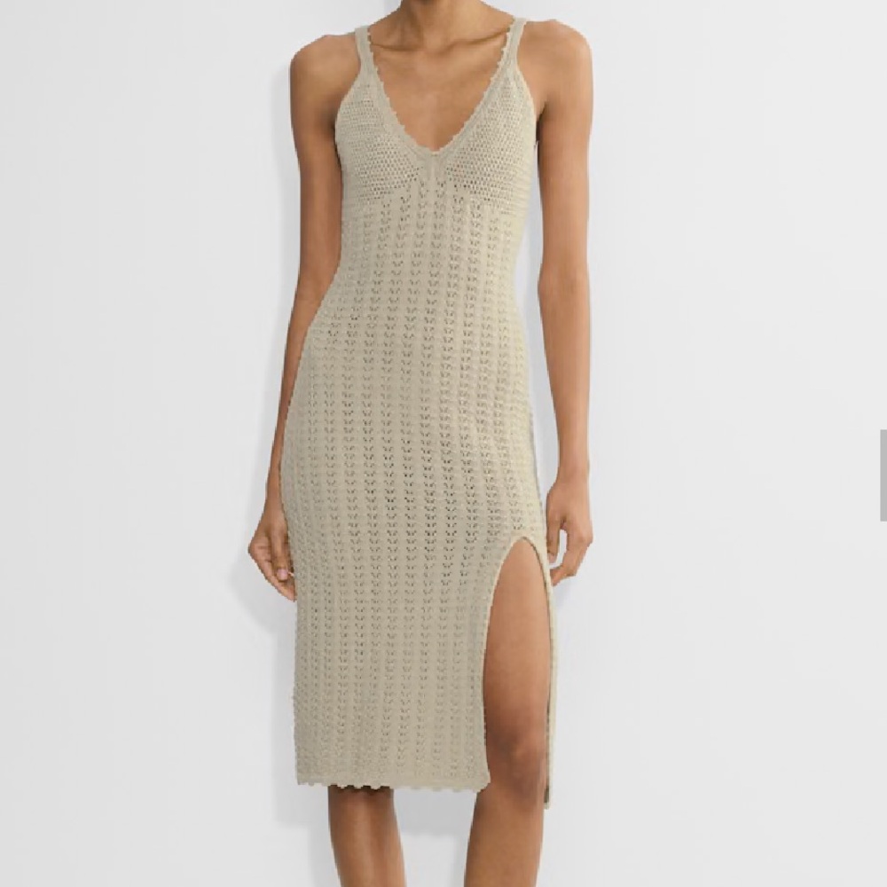 Aritzia Wilfred Evie Crochet Midi Dress